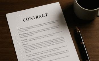 A clear flowchart showing the four key steps to enforcing a freelance contract when a client breaches the agreement, from communication to legal action.